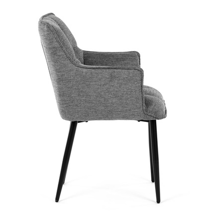 Moderní jídelní židle Autronic Židle jídelní, šedá vodoodpudivá látka, černý matný lak, kovové nohy (DCH-J2139 GREY2) (10)