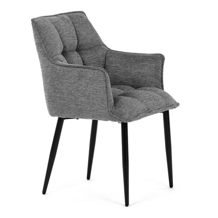 Moderní jídelní židle Autronic Židle jídelní, šedá vodoodpudivá látka, černý matný lak, kovové nohy (DCH-J2139 GREY2) (11)