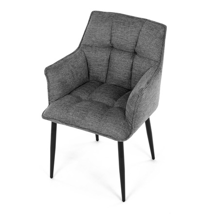 Moderní jídelní židle Autronic Židle jídelní, šedá vodoodpudivá látka, černý matný lak, kovové nohy (DCH-J2139 GREY2) (14)