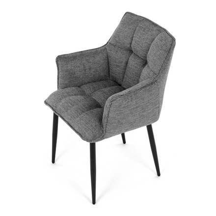 Moderní jídelní židle Autronic Židle jídelní, šedá vodoodpudivá látka, černý matný lak, kovové nohy (DCH-J2139 GREY2) (15)