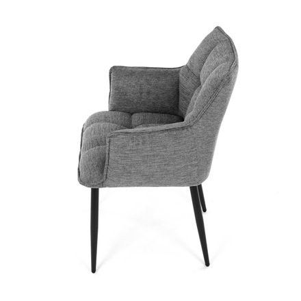 Moderní jídelní židle Autronic Židle jídelní, šedá vodoodpudivá látka, černý matný lak, kovové nohy (DCH-J2139 GREY2) (16)