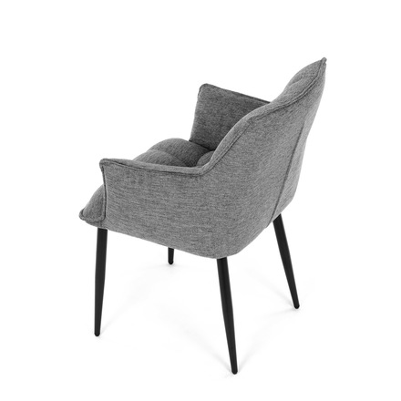 Moderní jídelní židle Autronic Židle jídelní, šedá vodoodpudivá látka, černý matný lak, kovové nohy (DCH-J2139 GREY2) (17)