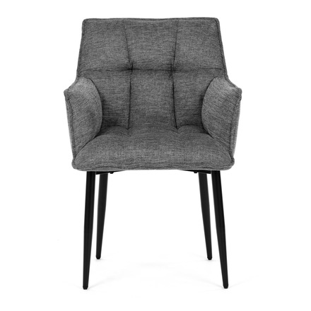 Moderní jídelní židle Autronic Židle jídelní, šedá vodoodpudivá látka, černý matný lak, kovové nohy (DCH-J2139 GREY2) (1)