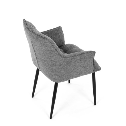 Moderní jídelní židle Autronic Židle jídelní, šedá vodoodpudivá látka, černý matný lak, kovové nohy (DCH-J2139 GREY2) (21)