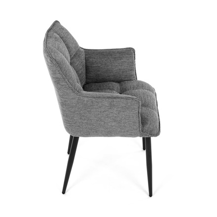 Moderní jídelní židle Autronic Židle jídelní, šedá vodoodpudivá látka, černý matný lak, kovové nohy (DCH-J2139 GREY2) (22)