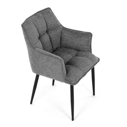 Moderní jídelní židle Autronic Židle jídelní, šedá vodoodpudivá látka, černý matný lak, kovové nohy (DCH-J2139 GREY2) (23)