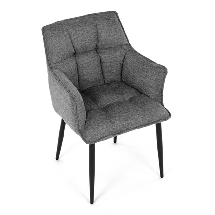 Moderní jídelní židle Autronic Židle jídelní, šedá vodoodpudivá látka, černý matný lak, kovové nohy (DCH-J2139 GREY2) (24)