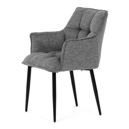 Moderní jídelní židle Autronic Židle jídelní, šedá vodoodpudivá látka, černý matný lak, kovové nohy (DCH-J2139 GREY2) (3)