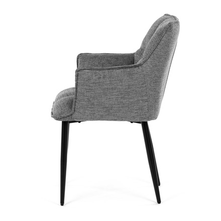 Moderní jídelní židle Autronic Židle jídelní, šedá vodoodpudivá látka, černý matný lak, kovové nohy (DCH-J2139 GREY2) (4)