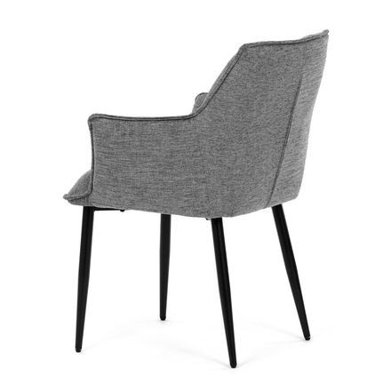 Moderní jídelní židle Autronic Židle jídelní, šedá vodoodpudivá látka, černý matný lak, kovové nohy (DCH-J2139 GREY2) (5)