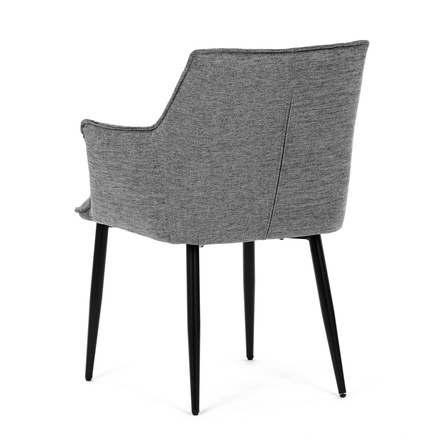 Moderní jídelní židle Autronic Židle jídelní, šedá vodoodpudivá látka, černý matný lak, kovové nohy (DCH-J2139 GREY2) (6)