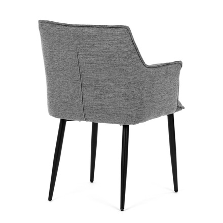 Moderní jídelní židle Autronic Židle jídelní, šedá vodoodpudivá látka, černý matný lak, kovové nohy (DCH-J2139 GREY2) (8)