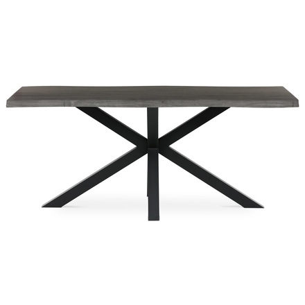 Moderní jídelní stůl Autronic Stůl jídelní, 180x90x75 cm, MDF deska, dekor šedý dub, kovová noha ve tvaru hvězdy, černý lak (HT-F4618 GREY) (1)