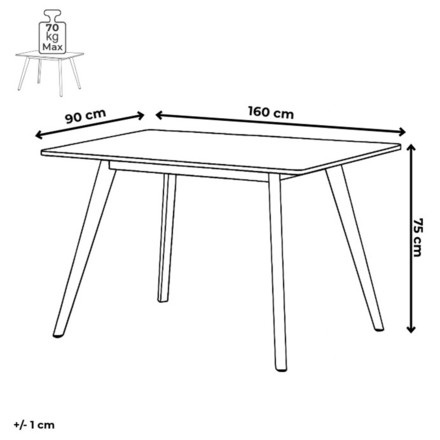 Moderní jídelní stůl Autronic Stůl jídelní, 160x90x75 cm, MDF deska, dekor staré dřevo, kov, černý lak (HT-F4416 OLW) (7)