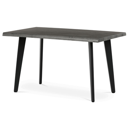 Moderní jídelní stůl Autronic Stůl jídelní, 130x80x75 cm, MDF deska, dekor šedý dub, kov, černý lak (HT-F4413 GREY)