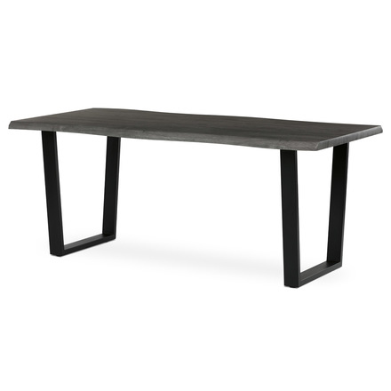 Moderní jídelní stůl Autronic Stůl jídelní, 180x90x75 cm, MDF deska, dekor šedý dub, kovová nohy ve tvaru U, černý matný lak (HT-F4218 GREY)