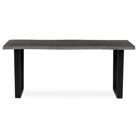 Moderní jídelní stůl Autronic Stůl jídelní, 180x90x75 cm, MDF deska, dekor šedý dub, kovová nohy ve tvaru U, černý matný lak (HT-F4218 GREY) (1)