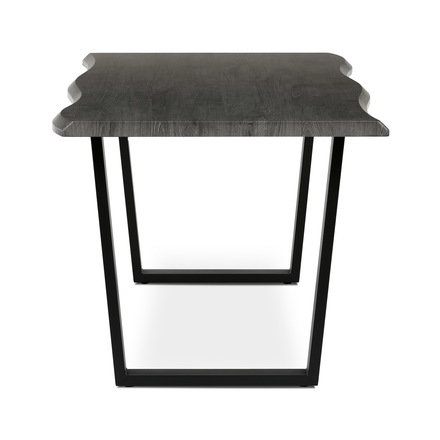 Moderní jídelní stůl Autronic Stůl jídelní, 180x90x75 cm, MDF deska, dekor šedý dub, kovová nohy ve tvaru U, černý matný lak (HT-F4218 GREY) (3)