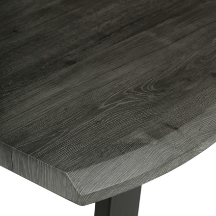 Moderní jídelní stůl Autronic Stůl jídelní, 180x90x75 cm, MDF deska, dekor šedý dub, kovová nohy ve tvaru U, černý matný lak (HT-F4218 GREY) (5)