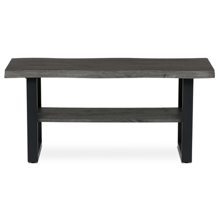 Konferenční stůl Autronic Stůl konferenční, 120x60x55 cm, MDF deska, dekor šedý dub, kov, police, černý lak (CT-F4212 GREY) (1)