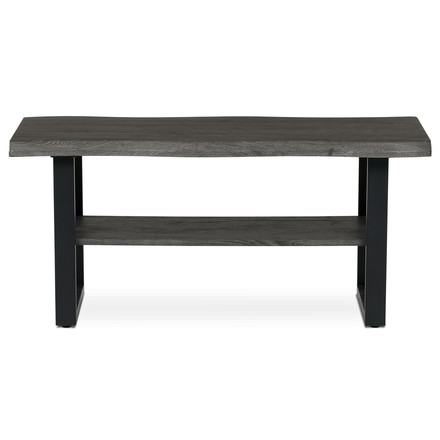 Konferenční stůl Autronic Stůl konferenční, 120x60x55 cm, MDF deska, dekor šedý dub, kov, police, černý lak (CT-F4212 GREY) (2)