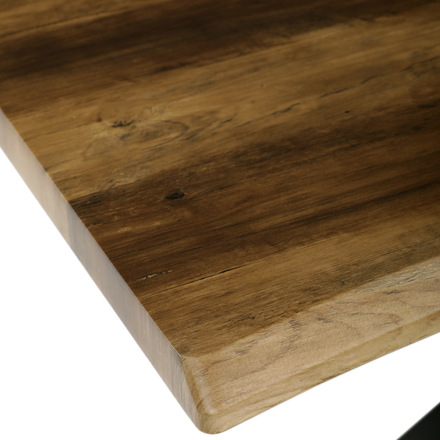 Moderní jídelní stůl Autronic Stůl jídelní, 180x90x75 cm, MDF deska, dekor staré dřevo, kovová noha ve tvaru hvězdy, černý lak (HT-F4618 OLW) (5)