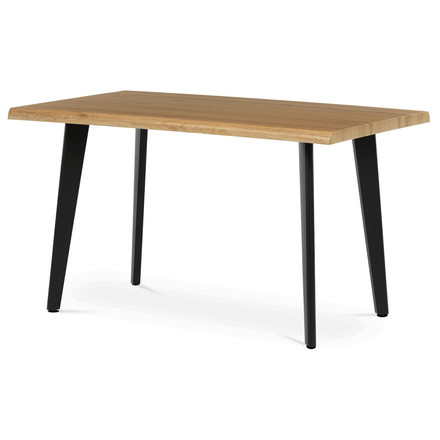 Moderní jídelní stůl Autronic Stůl jídelní, 130x80x75 cm, MDF deska, dekor divoký dub, kov, černý lak (HT-F4413 OAK) (3)