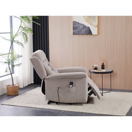 Relaxační křeslo Autronic Relaxační křeslo s elektrickým ovládáním, pomoc při vstávání, potah lanýžová látka, 2 motory (TV-7072 LAN2) (44)