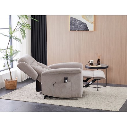 Relaxační křeslo Autronic Relaxační křeslo s elektrickým ovládáním, pomoc při vstávání, potah lanýžová látka, 2 motory (TV-7072 LAN2) (45)