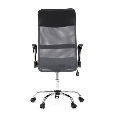 Kancelářská židle Autronic s podhlavníkem z ekokůže, potah černá látka MESH a šedá síťovina MESH (KA-E305 GREY) (7)