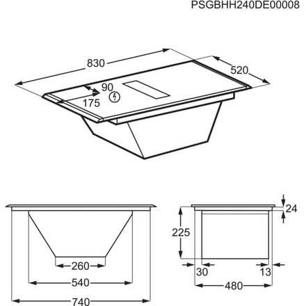 Indukční varná deska s integrovaným odsavačem par AEG 6000 ComboHob NCH84B03AB (9)