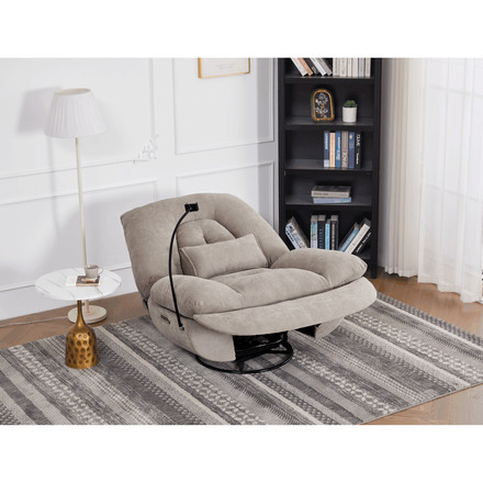 Televizní křeslo s elektrickým polohováním Autronic TV křeslo s elektrickým polohováním, držák telefonu, uložný box, zabudované ovládání, USB-A a USB-C, rotace do 240 (TV-7081 LAN2) (42)