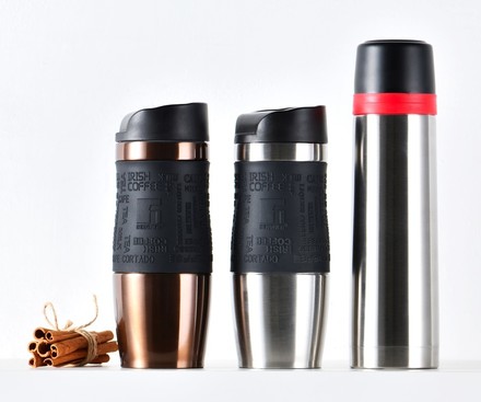 Termohrnek Bergner BG-5958-BK Termohrnek s protiskluzovým úchopem 400 ml černá / nerez (1)