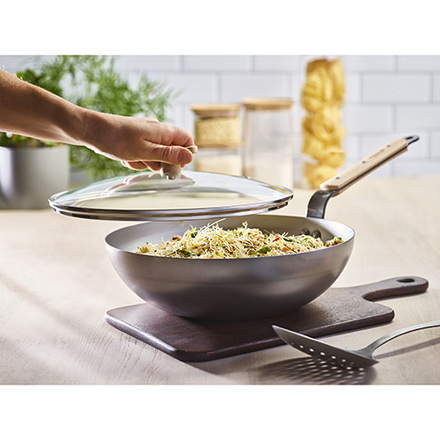 WOK pánev de Buyer, 5717.32 WOK, MINERAL B BOIS,  32 cm, (3)