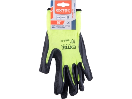 Zahradní rukavice Extol Premium 8856646 rukavice nylonové, bezešvé, polomáčené v latexu, velikost 10" (1)