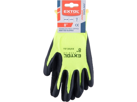 Zahradní rukavice Extol Premium 8856644 rukavice nylonové, bezešvé, polomáčené v latexu, velikost 8&quot; (1)