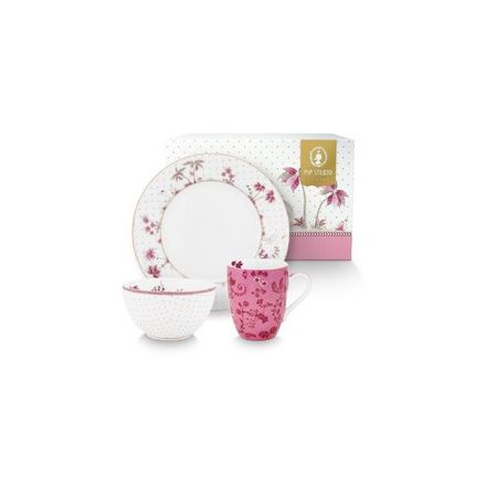 Snídaňová sada Pip Studio 3ks Jolie Pink