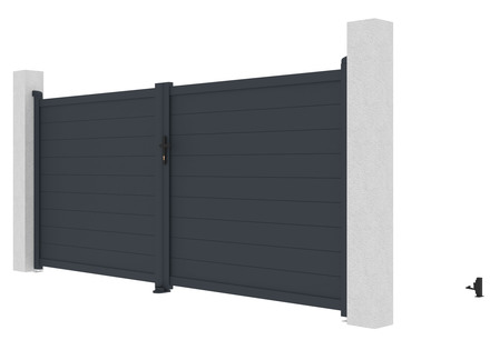 Brána G21 Orlando 350x158 cm dvoukřídlá, antracitová (1)