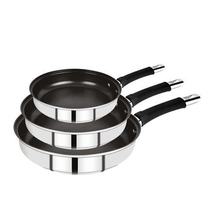 Sada pánví s nepřilnavým povrchem Bergner BGEU-5529 ALENA 18,20,24 cm nerez