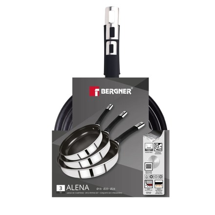 Sada pánví s nepřilnavým povrchem Bergner BGEU-5529 ALENA 18,20,24 cm nerez (1)