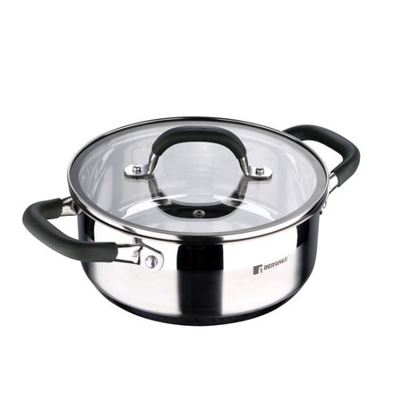 Kastrol s poklicí Bergner BG-32126-MM nerez MIDNIGHT 20 cm 2,3 litru