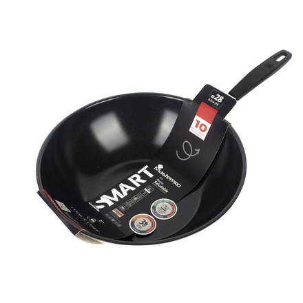 Pánev WOK s nepřilnavým povrchem Masterpro BGEU-3770 SMART 28 cm stříbrná (1)