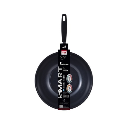 Pánev WOK s nepřilnavým povrchem Masterpro BGEU-3770 SMART 28 cm stříbrná (2)