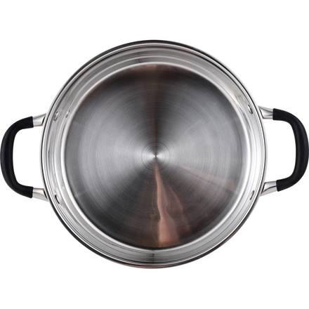 Servírovací pánev s poklicí Masterpro BGMP-1503-BK nerez FOODIES 28 cm 3,8 litru (2)