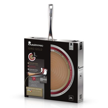 Pánev s nepřilnavým povrchem Masterpro BGMP-2115 GIRO 24 cm nerez (6)