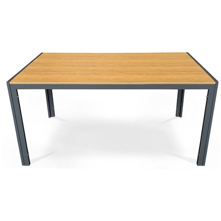 Zahradní stůl Autronic 150x90x73, deska polywood v dekoru dubu, šedá kovová konstrukce (AZT-S1215 OAK) (2)