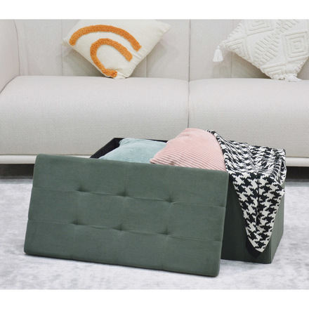 Taburet Autronic Taburet s úložným prostorem, zelená manšestrová látka (TAB-472 GRN6) (1)