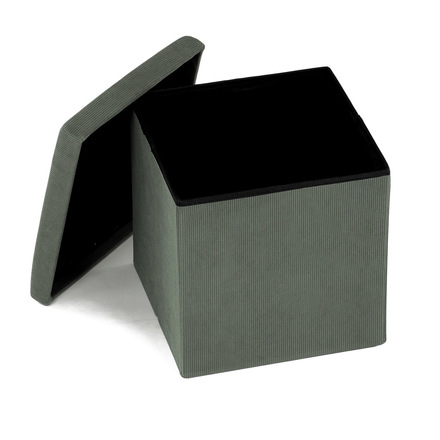 Taburet Autronic Taburet s úložným prostorem, zelená manšestrová látka (TAB-471 GRN6) (11)