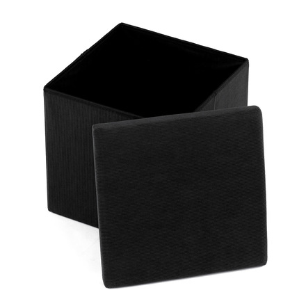 Taburet Autronic Taburet s úložným prostorem, černá manšestrová látka (TAB-471 BK6) (10)