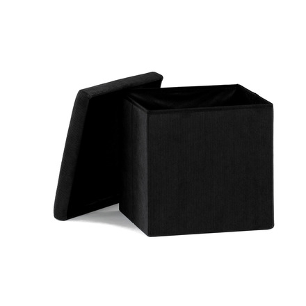 Taburet Autronic Taburet s úložným prostorem, černá manšestrová látka (TAB-471 BK6) (6)